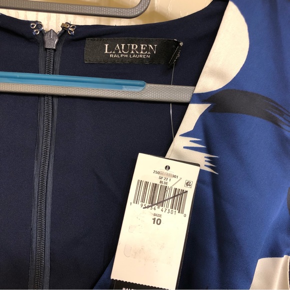 NWT Lauren Ralph Lauren Abstract Midi Dress Size 10 - Picture 8 of 8